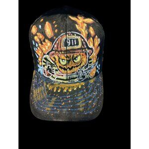 Firefighter Flame 911 custom hat by Browse strapback curved brim